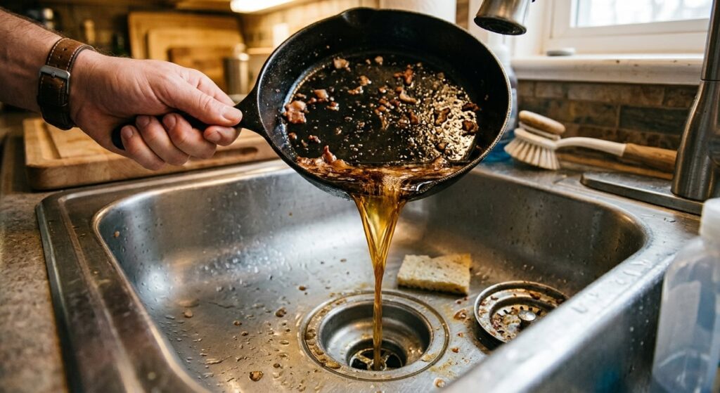- Happy Home Services | Durham, NC pouring grease down kitchen sink
